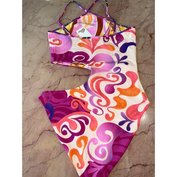 Agua Bendita Maryan One Piece in 70s Multi Medium New Reversible Swimsuit - Picture 9 of 11
